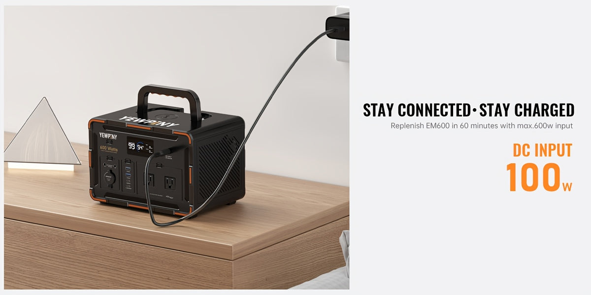 [Portable, Fast Charging] 300W/600W YEWPINY Portable Power Station, Featuring Fast Charging, 259Wh/599.4Wh Lithium-Ion Battery Solar Generator, 17,500mAh/27,000mAh High-Capacity Lithium-Ion Battery, Ideal for Home Use, Outdoor Trips, Camping, Hunting, and