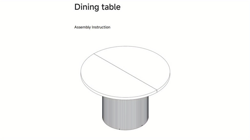 PAZCASA 47 Inch Round Dining Table for 4, Circle Kitchen Table with Wood Strip Base, Modern Farmhouse Dinner Tables for Kitchen, Living Room, Walnut