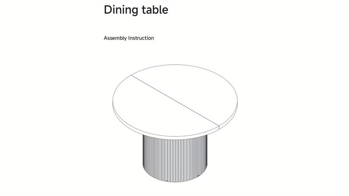 PAZCASA 47 Inch Round Dining Table for 4, Circle Kitchen Table with Wood Strip Base, Modern Farmhouse Dinner Tables for Kitchen, Living Room, Walnut