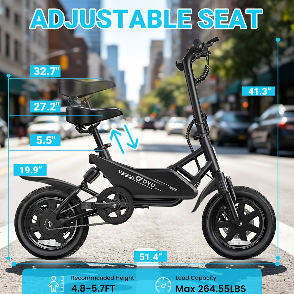 Electric Bike For Adults, 14" Ebike With 350W Motor, 36V7.8AH Battery, Commuter Electric Bicycle Dual Disc Brake, Front And Rear Suspension