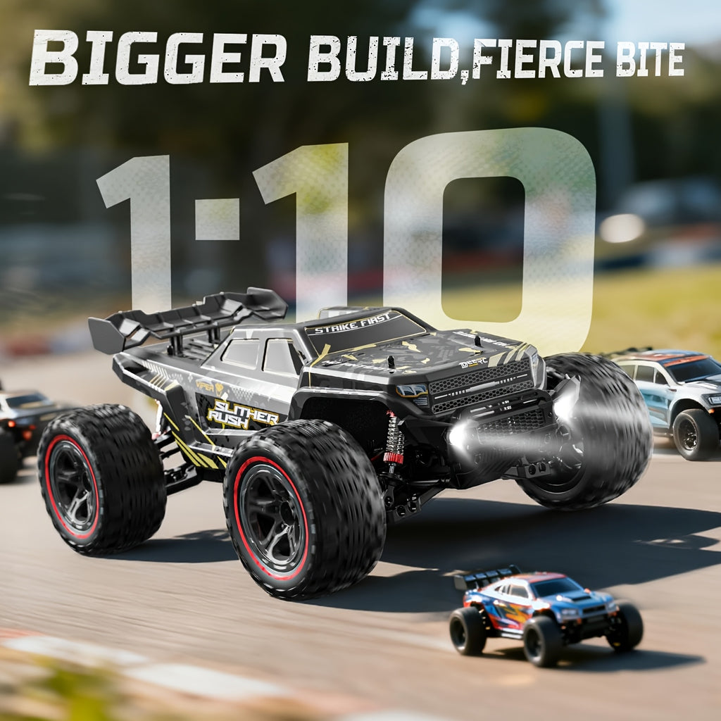 DEERC 1:10 Fast Brushless RC Car for Adults, Max 65KM/H, High-Speed 4WD Off-Road Remote Control Truck with 2 X 3S Batteries And Extra Swing Arms. Non-Toy Product, Intended for Professional Users, Collectors