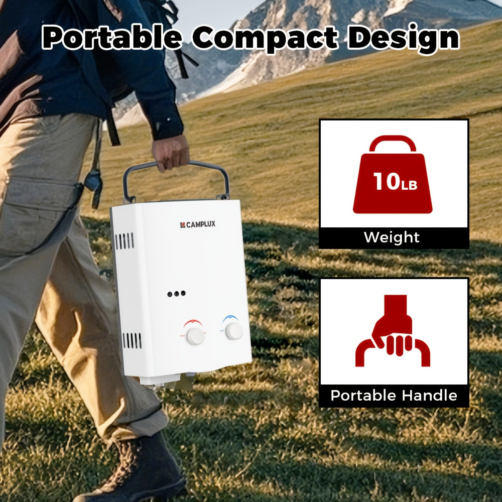 1.32gal 1.32 GPM Propane Tankless Water Heater, Outdoor Instant Hot Water System with 1.2 GPM Pump for Camping And RV Use