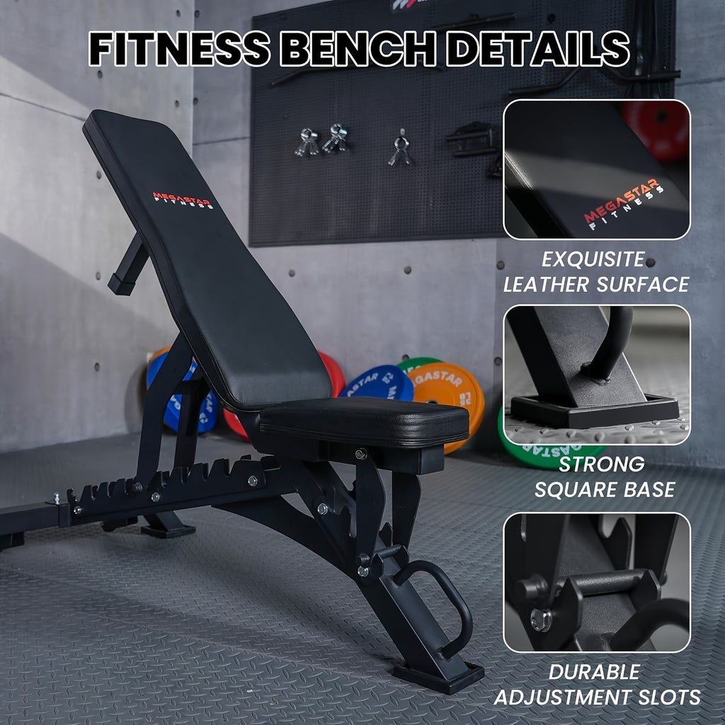 Adjustable Weight Bench, Heavy Duty Workout Bench for Home And Garage Gym, Multi-Position Backrest And Seat Strength Training Bench, 1300lbs Capacity, Red
