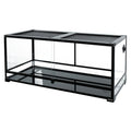 REPTI ZOO 64 Gallon Reptile Large Terrarium Upgrade Glass Front Opening Tank Sliding Door With Double Top Lid Reptile Terrarium About 48" X 18" X 18"