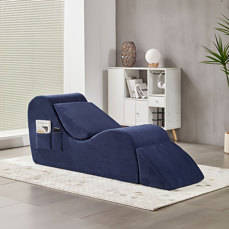 Ergonomically Designed Yoga Lounger Chair for Adults, Featuring a Corduroy Cushioned Sponge And a Non-Slip Base, Suitable for Indoor And Outdoor Use in Bedrooms And Living Rooms, Complete with a Cushion Pillow