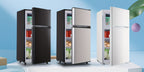 5.0/3.5/2.5 Cu.ft Small Fridge with Freezer 2-Door Compact Refrigerator 7-Level Adjustable Thermostat, Removable Shelves and Bakset, Perfect for Dorm, Office, RV, Bedroom, Silvery