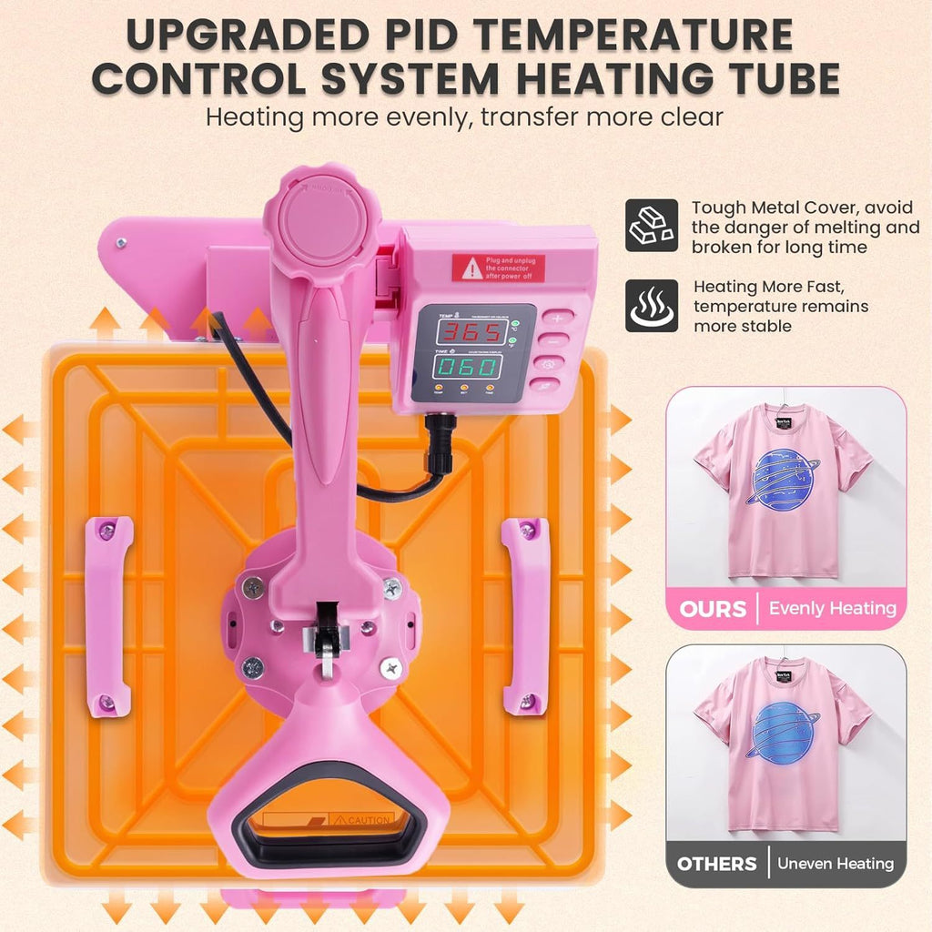 HOMDOX 15"x15" 8-in-1/5-in-1 Heat Press with 30OZ Tumbler Press for T-Shirt/Tumbler/Mug/Hat/Cap/Plate - Slide Out 360° Swing Away Digital Shirt Press Machine, Industrial-Quality Heat Transfer Sublimation