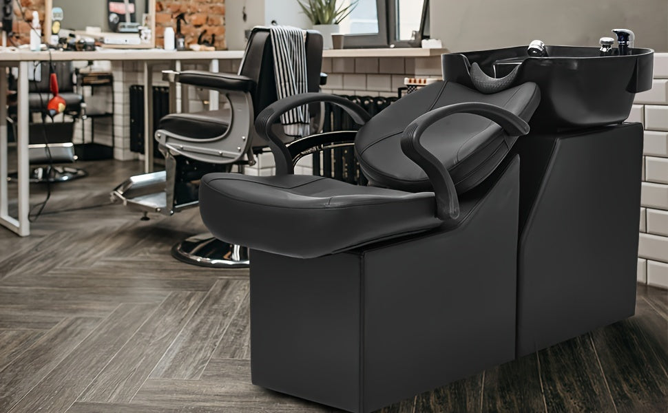 Backwash Barber Chair ABS Plastic Shampoo Bowl Sink Unit Station Spa Salon Equipment