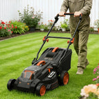 36V Brushless 19"/16" Cordless Lawn Mower with 4Ah Battery, 36V Battery Powered Walk-Behind Push Mowers, 6 Cutting Heights (25-75mm), 2-in-1 Mulching & Grass Collection, Foldable Handle for Vertical Storage