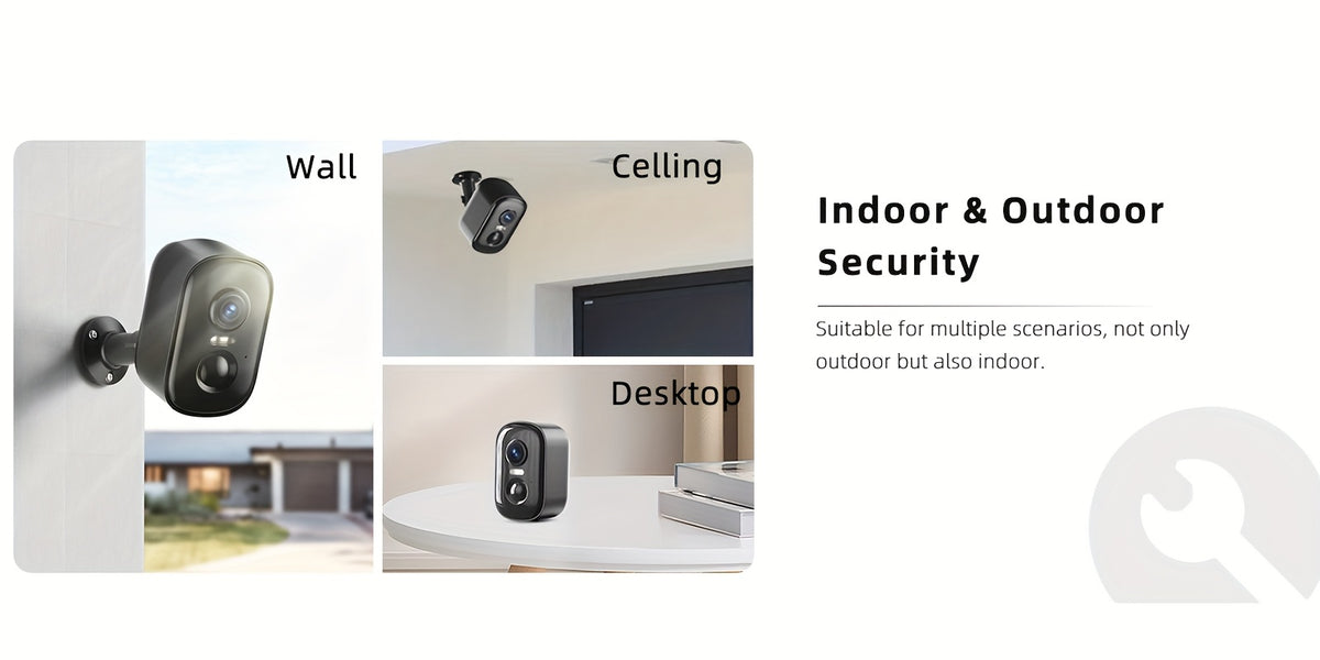 WESECUU Solar Camera Security Cameras Wireless Outdoor Indoor for Home Security Camera, Smart Phone App Surveillance Camera System Outside, Pet Camera Cat Dog with Audio And Video, Nanny Cam for Bedroom