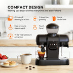 Italian Espresso Machine with 19-Bar Pressure and Conical Burr Grinder for Cappuccinos and Lattes