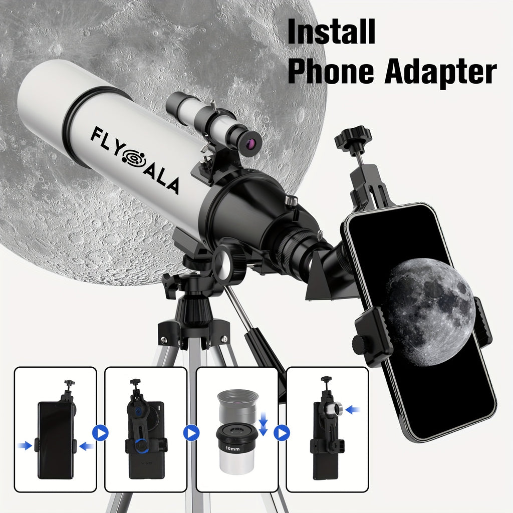 (30X-750X) Telescope for Adults High Powered, 80mm Aperture 600mm Focal Length Astronomy Telescope for Beginners, Astronomical Refractor Telescopes