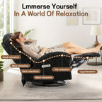 Living Room Swivel Recliner, Adult Electric Recliner with USB Ports and Side Pocket Storage, Comfortable Soft-shell Rocking Chair, Chenille Material Large-seat-width Recliner for the Living Room, Generously Wide Seating, a Fine Gift