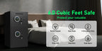6.0 Cub Extra Large Heavy Duty Fireproof for home Safe Box with Biometric Fingerprint Lock, Backlit Keypad & Deposit Slot - Dual Alarm System, Digital Display, Metal Construction, Secure Cash & Valuables Storage for Home, Office
