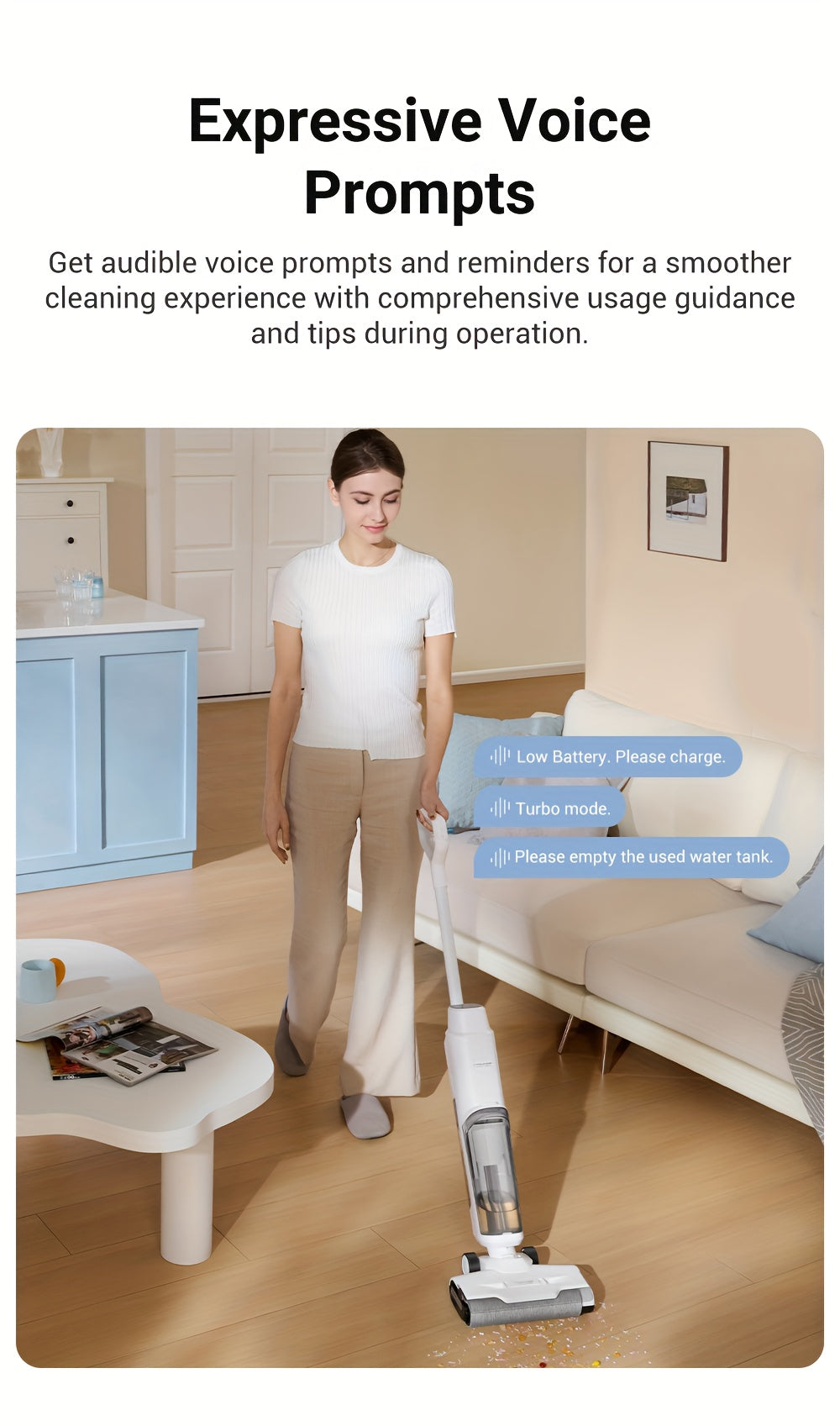 Wet Dry Vacuum Cleaner DREAME K10 Plus for Home Messes, 6.5KPa Suction and Flexible Cord or Battery Operation