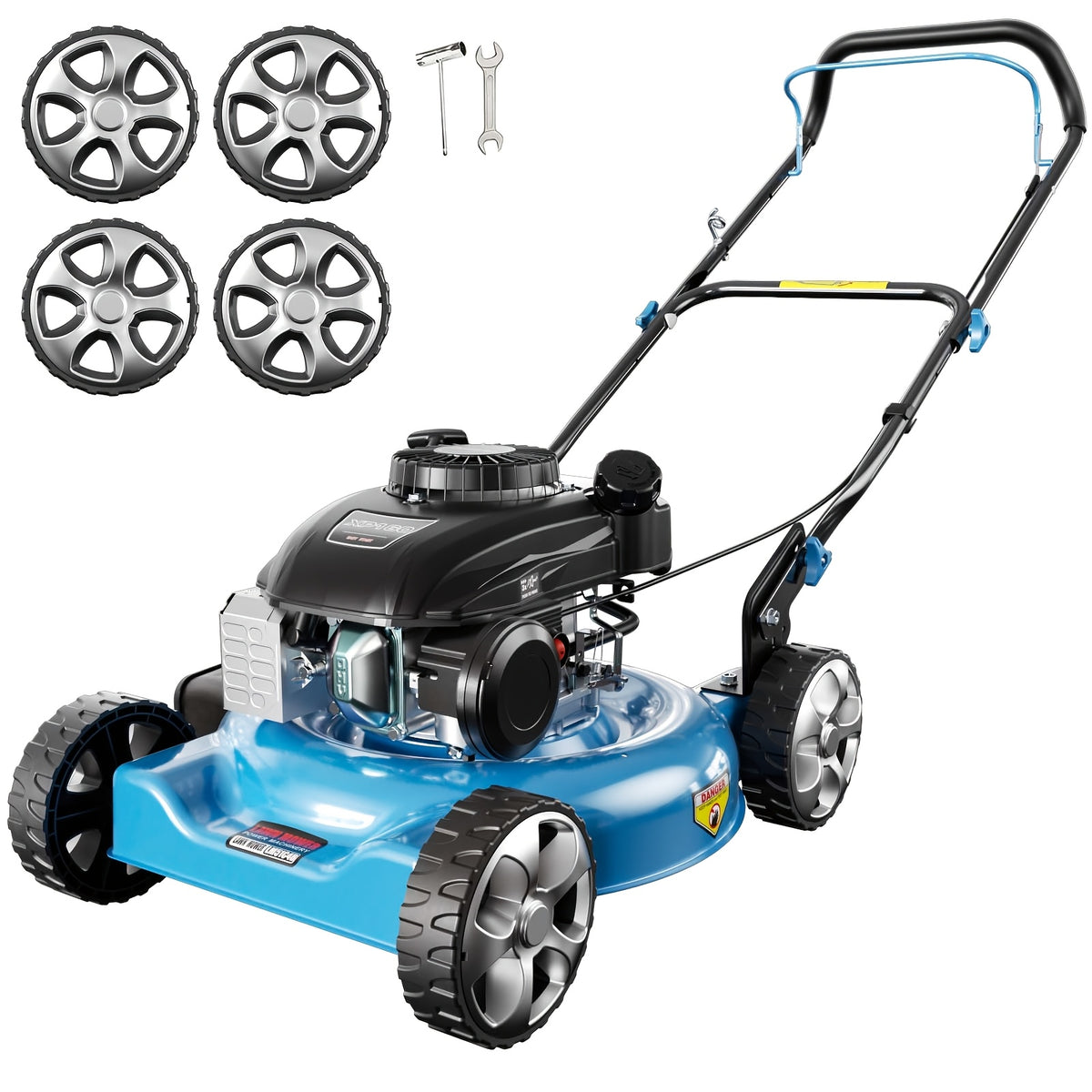 21-Inch Cutting Deck, 144cc 4-Stroke Engine, 2-in-1 Function (Side Discharge/Mulching), Lightweight for Small Yards Under 1/4 Acre (Hand Push) 32-72mm Cut Height, Installation Tools And Castors Included