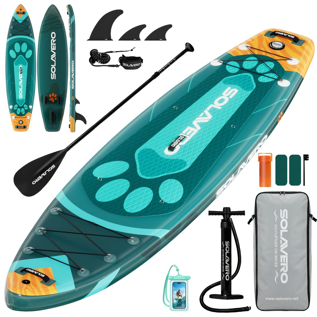 Inflatable Paddle Board, 10'6"/11'/11'6", Inflatable Stand Up Paddle Board with Additions, Non-Slip Inflatable Kayak with Phone Bag, Foot Safety Lanyard for Fishing Surfing Yoga