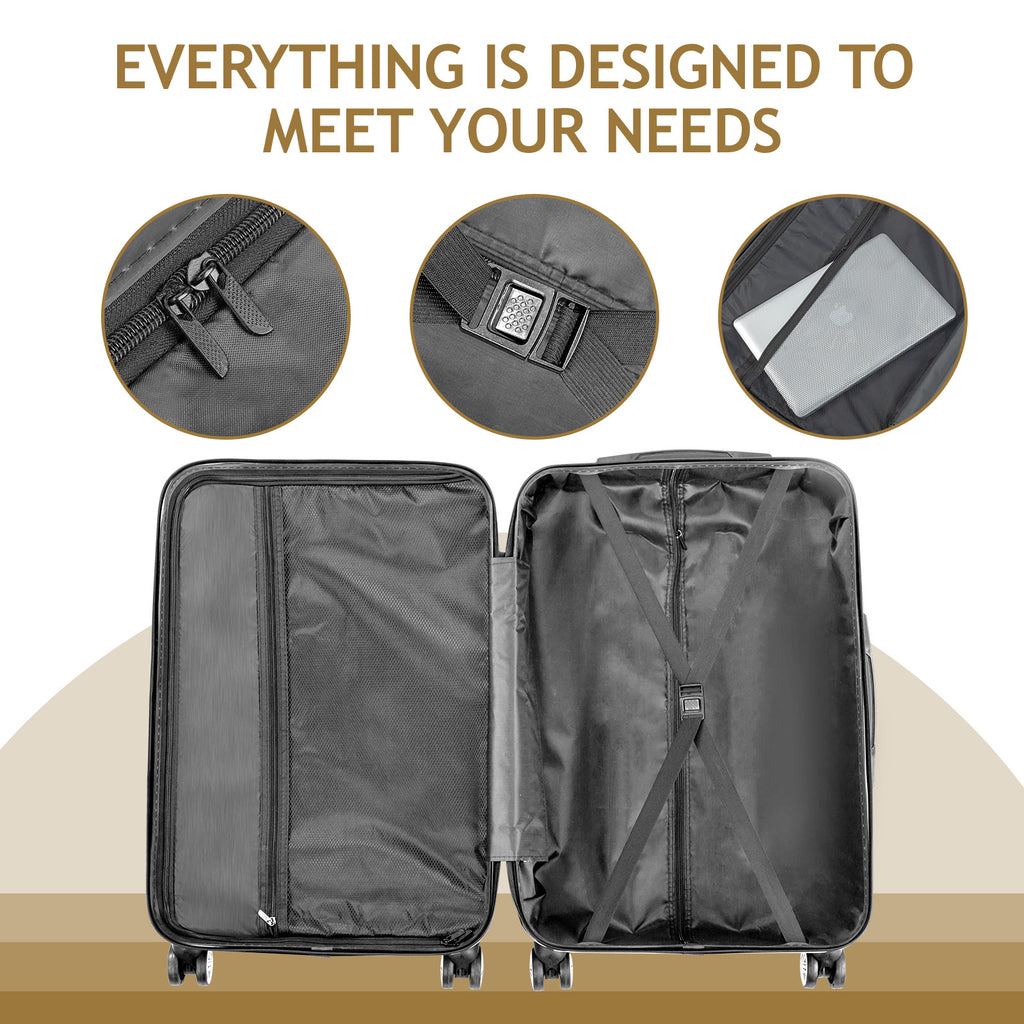 Nested Hardside Luggage Set in Purple, 4 Piece - TSA Compliant