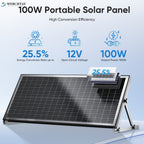 Werchtay 200W Solar Panel, 12V Monocrystalline High-conversion Photovoltaic Modules, Suitable for Off-grid Systems Such As RVs, Home Battery Charging, Stadiums, And Industrial Power Applications(100W*2/100W*1)