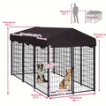 Outdoor Indoor Heavy Duty Dog House Sun Protection And Rain Durable 6.2ftx4ftX4.5ft Metal Dog House with Top Fence, Outdoor Large Dog Cage Puppy Keep with Top Dog House with Top Courtyard Dog Cage