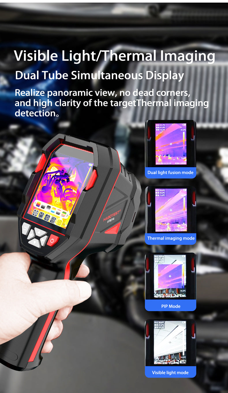 HABOTEST HT821A Portable Wide-Range Thermal Imager (-20°C to 550°C) | 320X240 Resolution | 8GB + USB | Multi-Palettes And LED Light