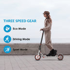 Long-Range Adult Electric Scooter with a Powerful 350W Motor, Top Speed of 19 Mph, Range of Up to 21 Miles, 8.5-Inch Solid Tires, Foldable Commuter Electric Scooter with APP Control, Dual-Brake System, LED Lights, And Portable Folding Design