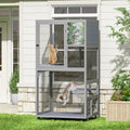 Catio on Wheels for Patio, Outdoor Cat Enclosure Window Access