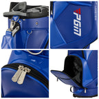 PGM Golf Cart Bag With 14 Way Organizer Divider Top, Premium Cart Bag With Handles And Rain Cover For Men/Blue