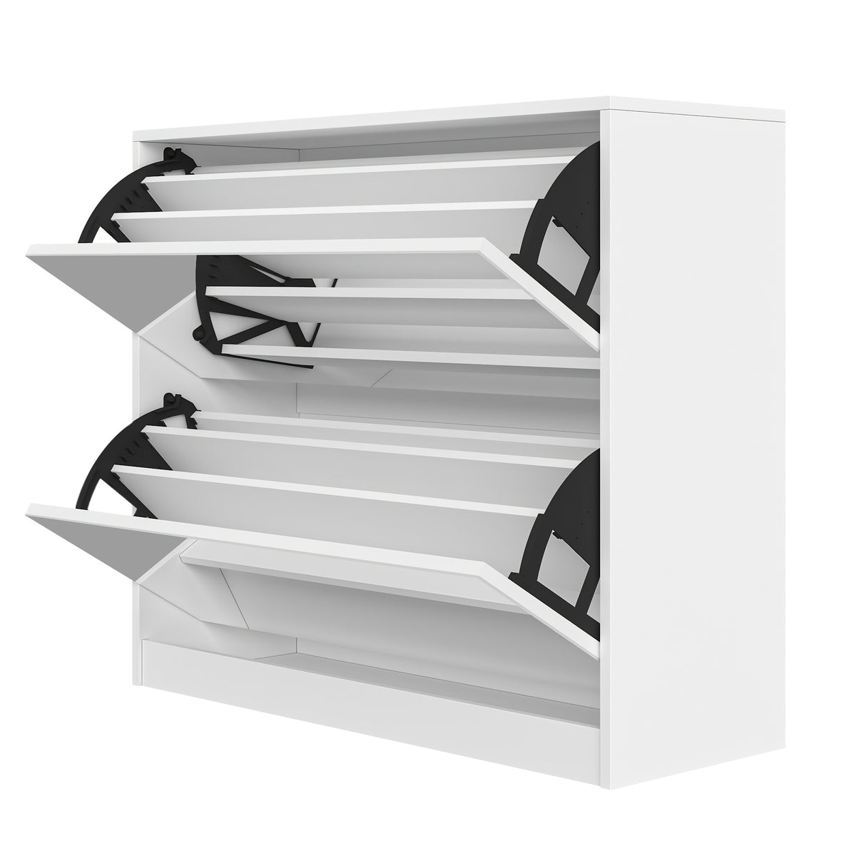 Organizedlife 1 Set Modern Shoe Cabinet with Full Length Mirror, Freestanding Shoe Rack Storage Organizer with 5 Flip Drawers, 3 2 Tier Shoe Closet for Entryway, Dressing Room