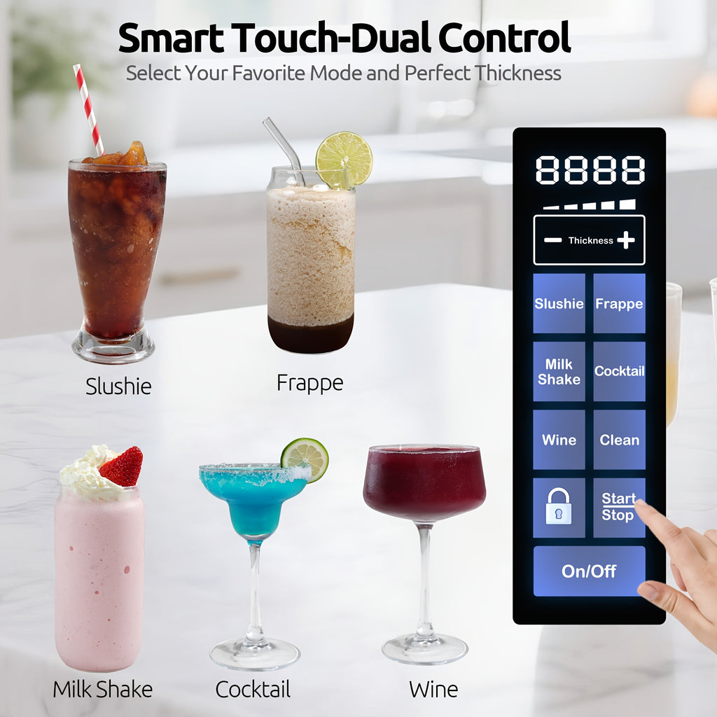 88oz Heavy-Duty Commercial/ Slushie Machine with 12-Hour Continuous Cooling & Self-Cleaning - 5-in-1 Margarita/Milkshake/Wine/Cocktail Maker, ABS Frozen Drink Dispenser for Parties, Weddings, Bars (No Compatible with)