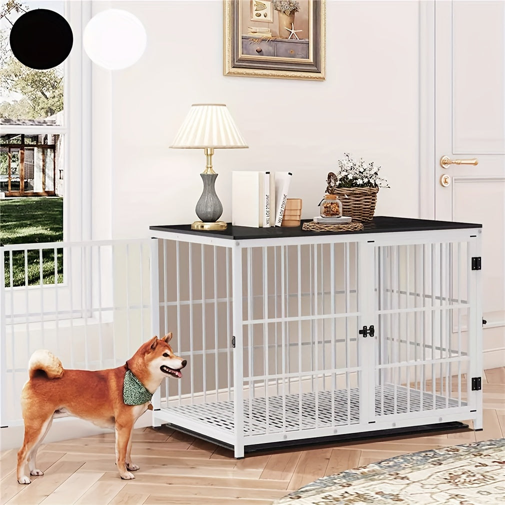 XL Large Dog Cage Heavy Duty Dog Crate Furniture, Unlimited Combinable Dog Kennel, Super Sturdy with Bottom Tray&3 Doors