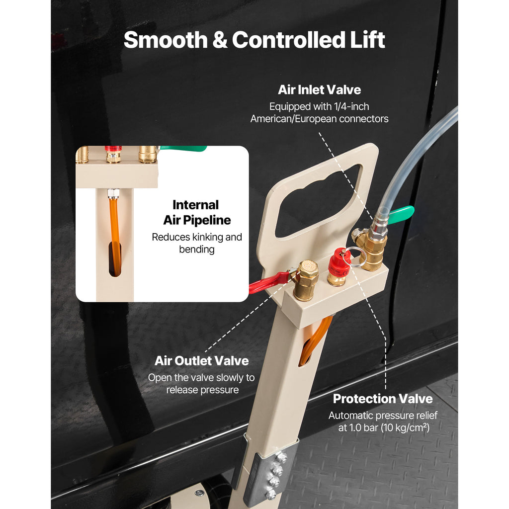 VEVOR Air Jack, 3 Ton/6613 lbs / 5 Ton/11023 lbs Triple Bag Air Jack, Airbag with Six Steel Pipes, Lift Up to 17.7 inch/450 mm /18.3 inch/464 mm, Pickup Truck Repair, White/Blue/Red