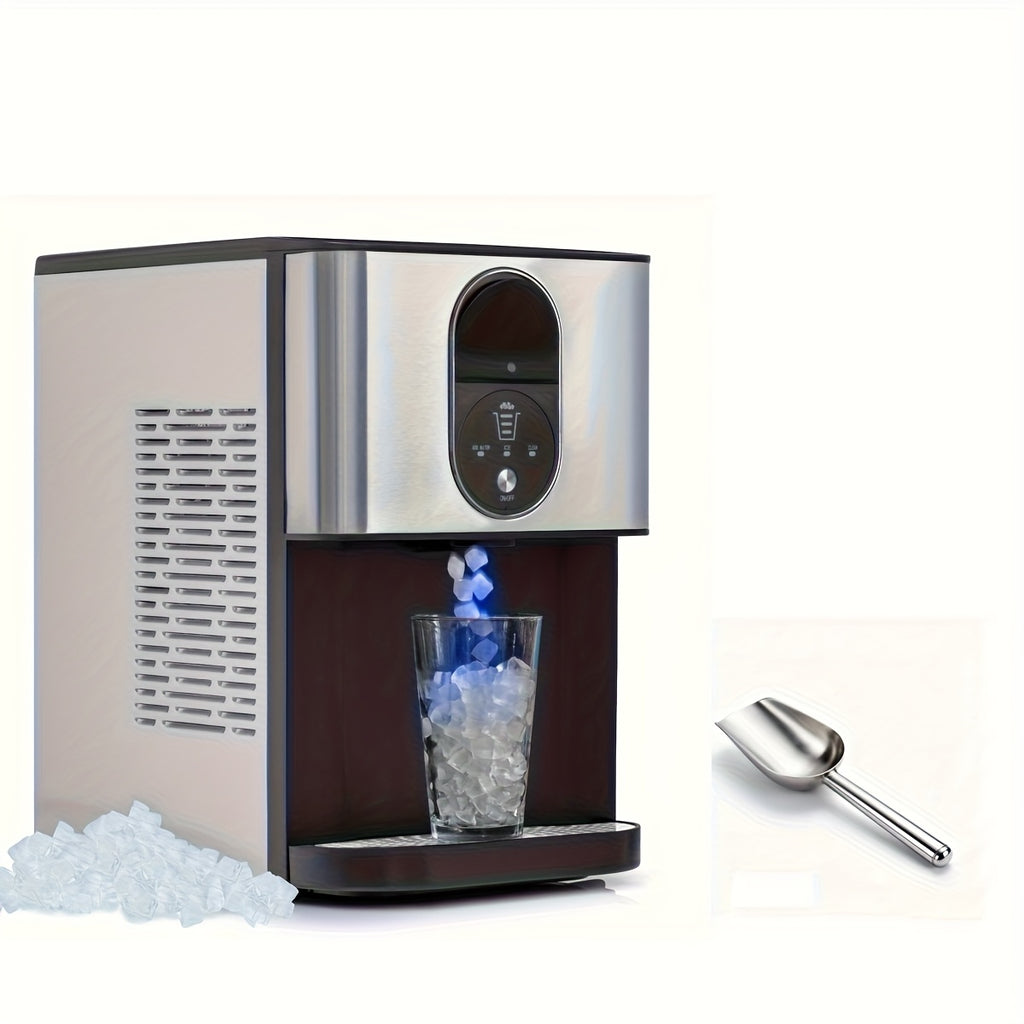 Self Dispensing Nugget Ice Maker Countertop, 46LB Per Day Automatic Chewable Ice, 44lbs/ 24H Nugget Ice Machine, for Home/ Party/ RV/ Camping