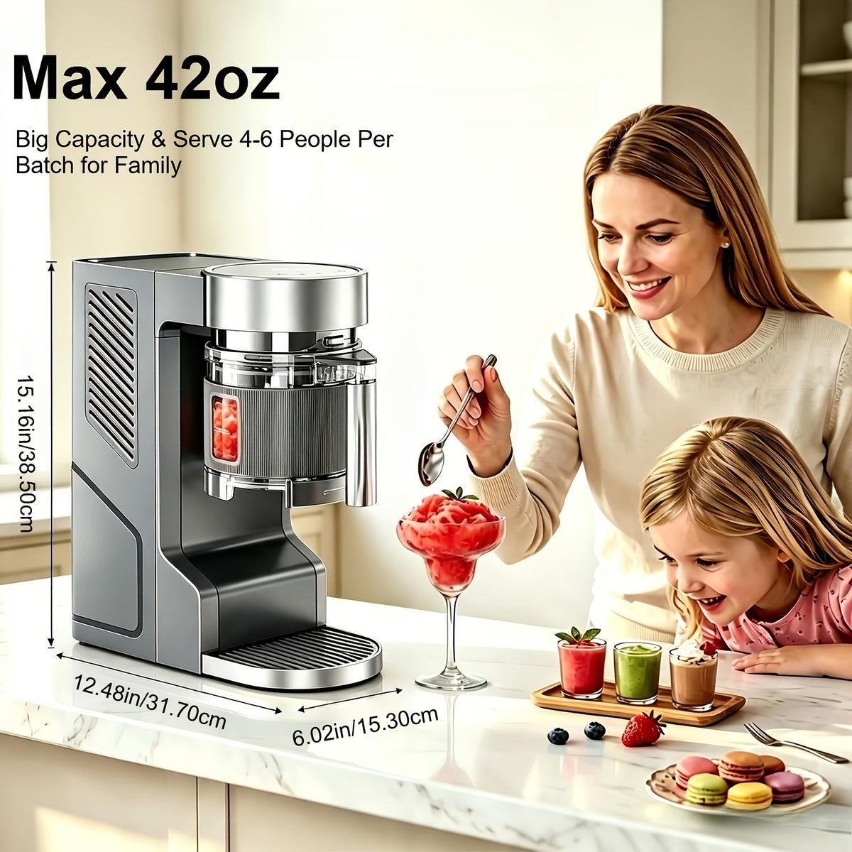 6-IN-1 Slushie Machine & Digita Smart Frozen Drink Maker, Top Performance & Smart Technology, Family-Size 68oz/42oz Capacity Available, No Ice Needed, 6 Preset Programs for Smoothies, Ice Cream & Margaritas, LED Display, Low Nosie, Self-Cleaning
