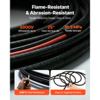 VEVOR 100FT Solar Panel Extension Cable, 10 AWG, Solar Panel Wire with Flame Retardant Protective Sleeving, Female and Male Connectors, PV Wire, for Outdoor Automotive RV