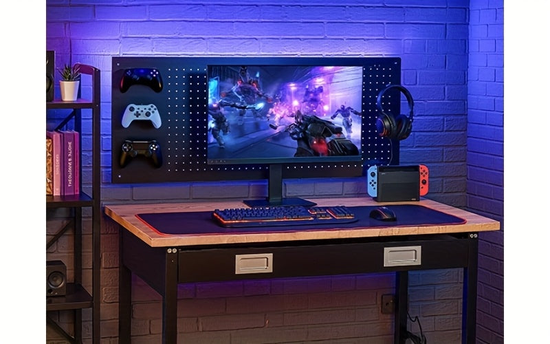 96"84"72"60"48"Adjustable Height Workbench with Power Outlet & Pegboard, 28"-40"Height Heavy Duty Solid Wood Work Table with 2000 to 5000 LBS Load Capacity for Garage, Shop, Office, Home