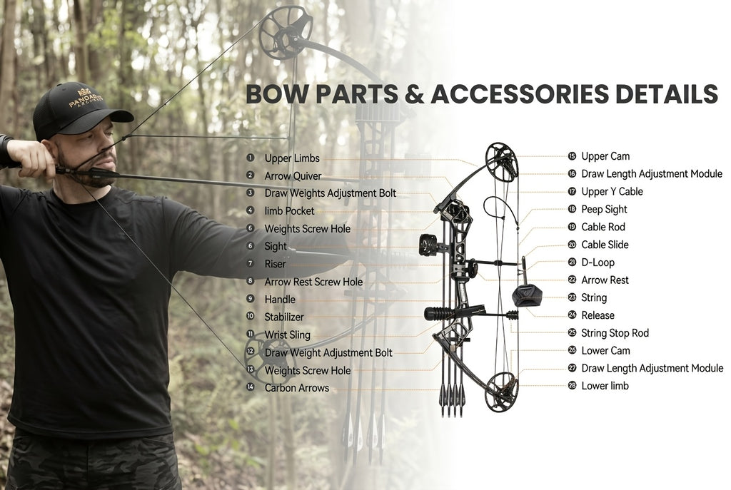 Ready-to-Use Archery Compound Bow Set for Adults and Teens, 25"-31" Draw Length, 0-70 Lbs Adjustable Draw Weight, Up to 320 Fps, Lightweight P3 Design, New 2026 Model