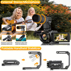 NEW 5K 30FPS Video Camera, 16x Digital Zoom 48MP UHD WiFi IR Night Vision Video Camera, 3.0 Inch 270 Degree Rotatable Touch Screen, 6-axis Stabilization Vlog Camera, Outdoor Essential Video Camera, Christmas Gift.