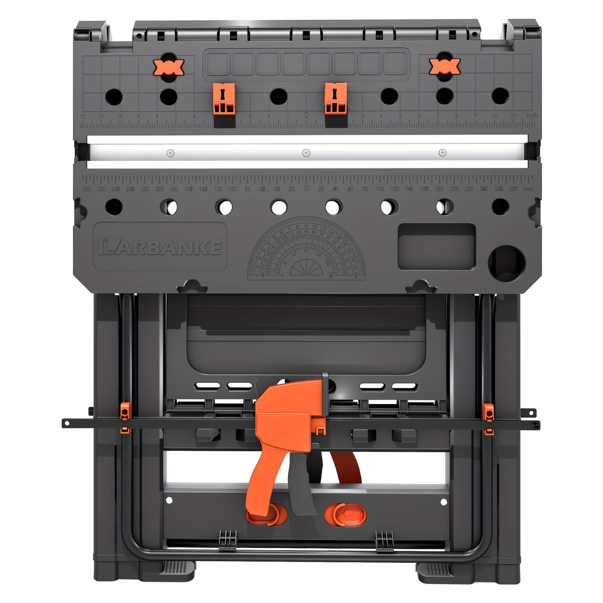 Folding Workbench, 2-in-1 Waterproof Portable Folding Work Table, 31" W X 25" D X 32" H Workbench, Height-Adjustable Work Table with 4 Woodworking Clamps, 4 Connecting Blocks, 2 Limit Blocks