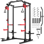 Power Cage, Multi-Functional Power Racks for Home Gym with Dual Pulley Systems, 2000 LBS Weight Capacity Fitness Squat Rack for Strength Workout with More Training Attachment Optional Weight Bench Weight Plates and Barbells Not Included