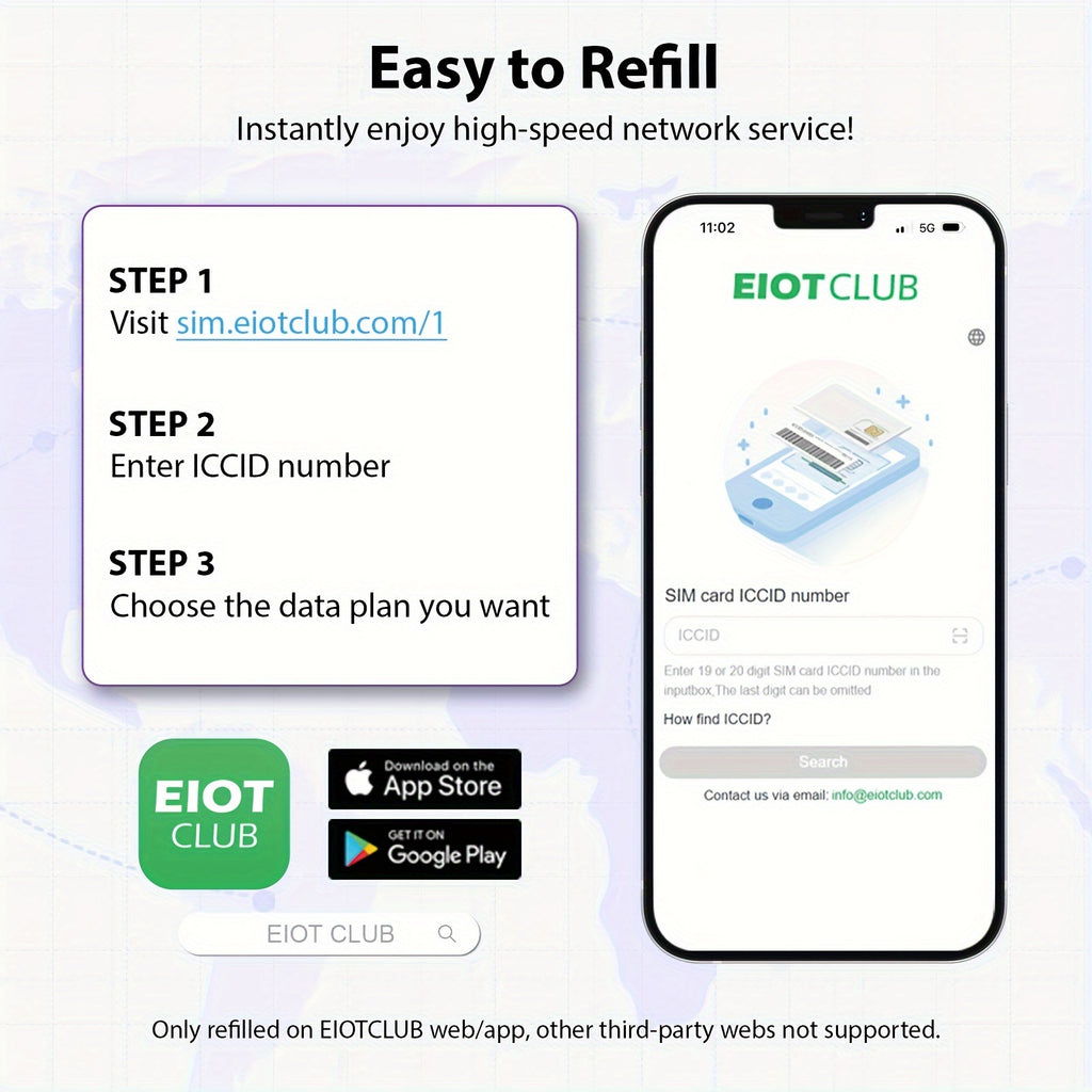 EIOTCLUB Prepaid SIM Card: 4G LTE SIM Supporting AT&T, T-Mobile, And Verizon in The USA. Data-Solely SIM Card for Security, Hunting, Trail Cameras, Wifi Hotspot Routers, And Unlocked Iot Devices. No Contract Required