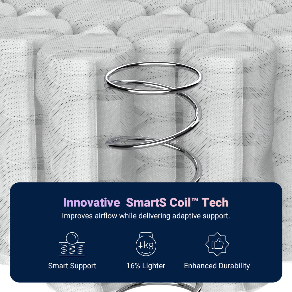 Avenco 6/8/10/12/14 inch Cooling Gel-Infused Memory Foam Mattress, Pocket Spring Hybrid Mattress,SmartS Coil, Pillow Top Design And Motion Isolation Christmas Gifts