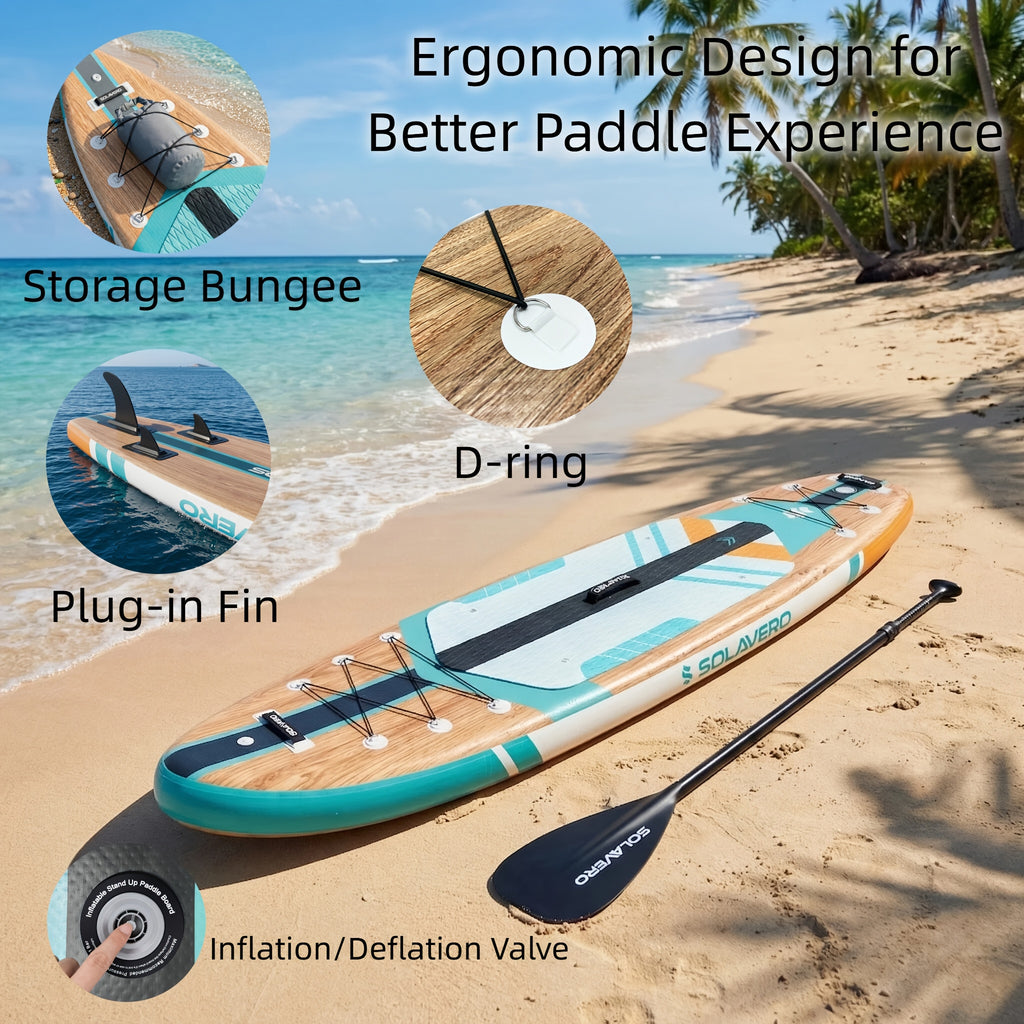 Inflatable Paddle Board, 10'6"/11'/11'6", Inflatable Stand Up Paddle Board with Additions, Non-Slip Inflatable Kayak with Phone Bag, Foot Safety Lanyard for Fishing Surfing Yoga
