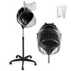 Professional Adjustable Hooded Bonnet Hair Dryer Stand with Rolling Wheels And Timer - Portable Floor-Standing Dryer for Home Salon And Beauty Spa, Bonus 3pcs Eyebrow Razors