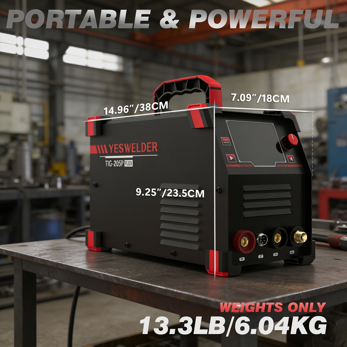 205Amp TIG Welder with Pulse, Large LED Display, 3-in-1 Stick/DC TIG/Pulse TIG, 110/220V Welding Machine