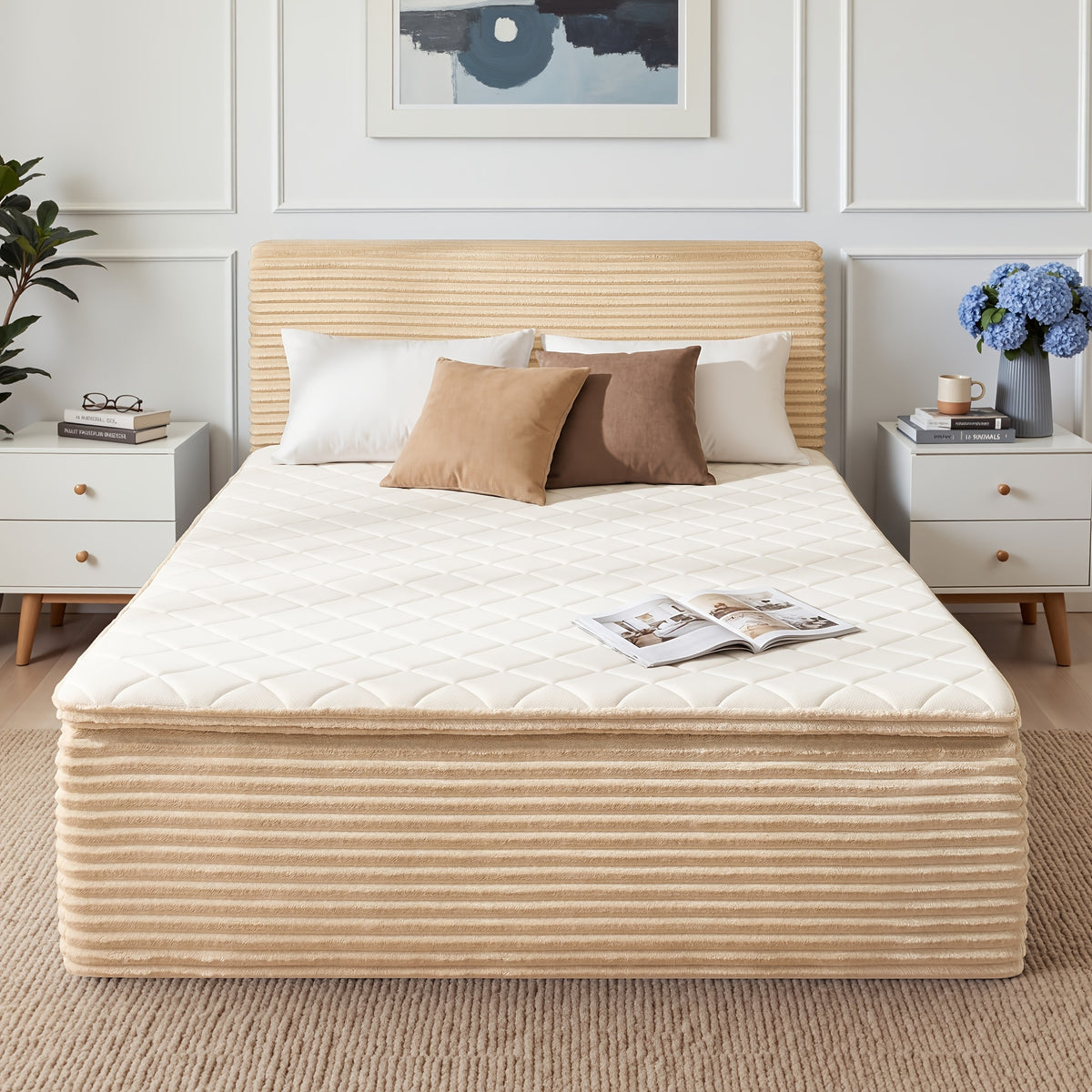No Assembly Sofa Bed, All-in-One Design Shipped In A Compact Box. Unpack, Allow To Expand, And Use Same Day. Plush Fabric Bed & Couch With High Resilience Foam, For Living Room, Bedroom, Studio (Queen, Full, Twin)
