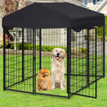 Sturdy Canine Crate, Metallic Animal Shelter And Outdoor Pet Area Featuring a Canopy, Food Dish, Secure Locking Gate, Easy Setup, Perfect for Dogs, Felines, Chickens, And Ducks, Without Battery