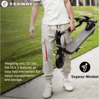 Kids Electric Kick Scooter — Segway DLX 2 in Black for Ages 6+ with Ambient Lights and 12.4 mph Max Speed