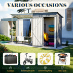 Outdoor Shed + Pergola Combo | Waterproof | Lockable | Air Vents | Store Tools/Grill/Bike