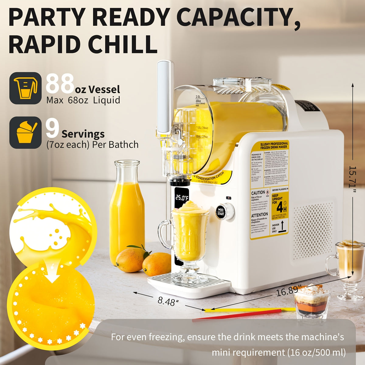 2in 1 Ice Cream Maker Slushie Machine for Home - 88oz Slushy Machine Maker No Ice Needed Self Cleaning, Frozen Drink Machine, 5 Preset for Soft Ice Cream, Slushies, Margarita, Frappes, Milkshakes